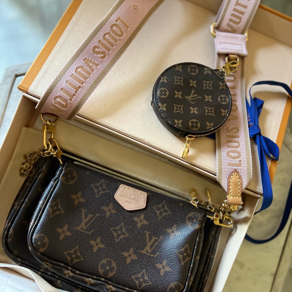 Louis Vuitton Multi Pochette Accessories Monogram Pink Crossbody Bag